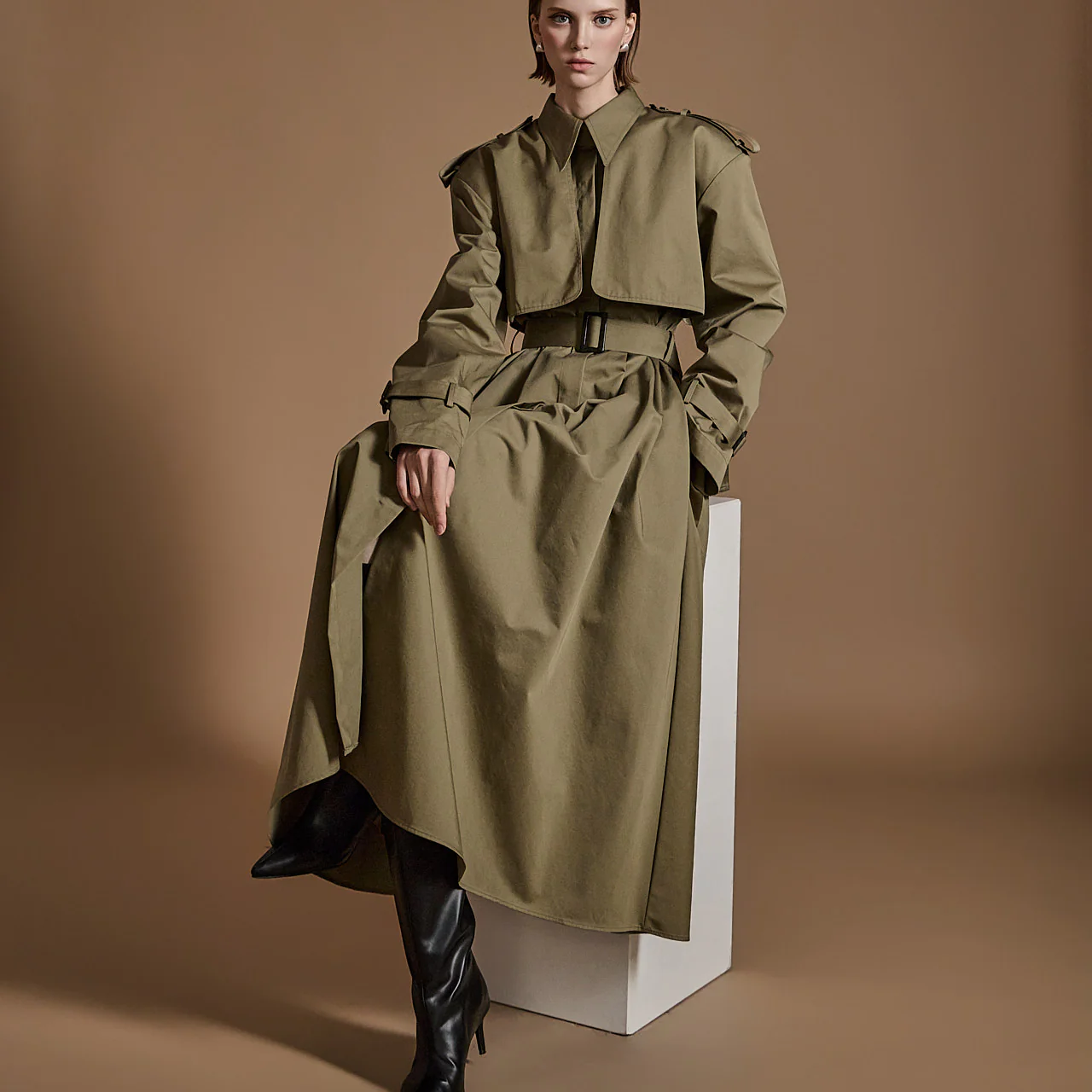 D9505 Trench Dress With Belt - Image 2