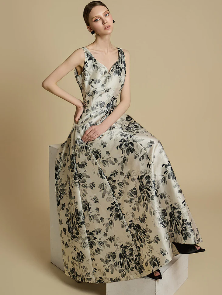 D9538 Floral Patterned Dress