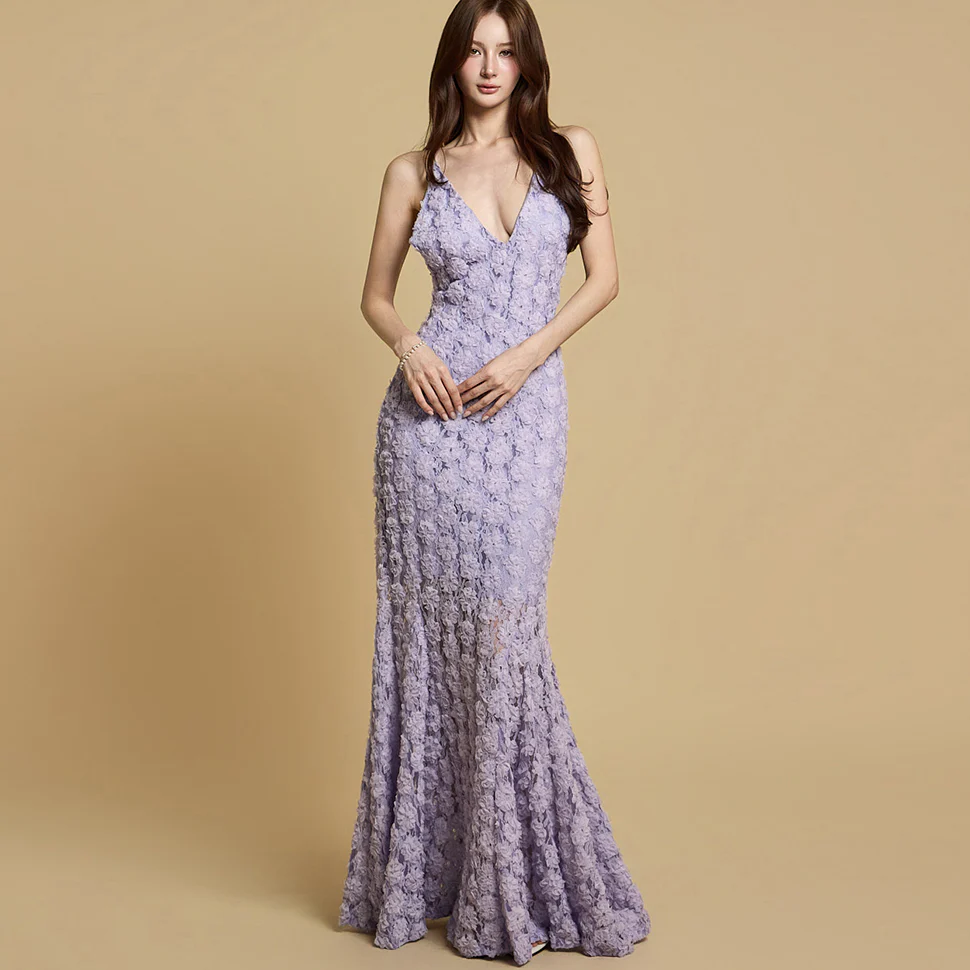 D9541 Floral Lace Dress - Image 2