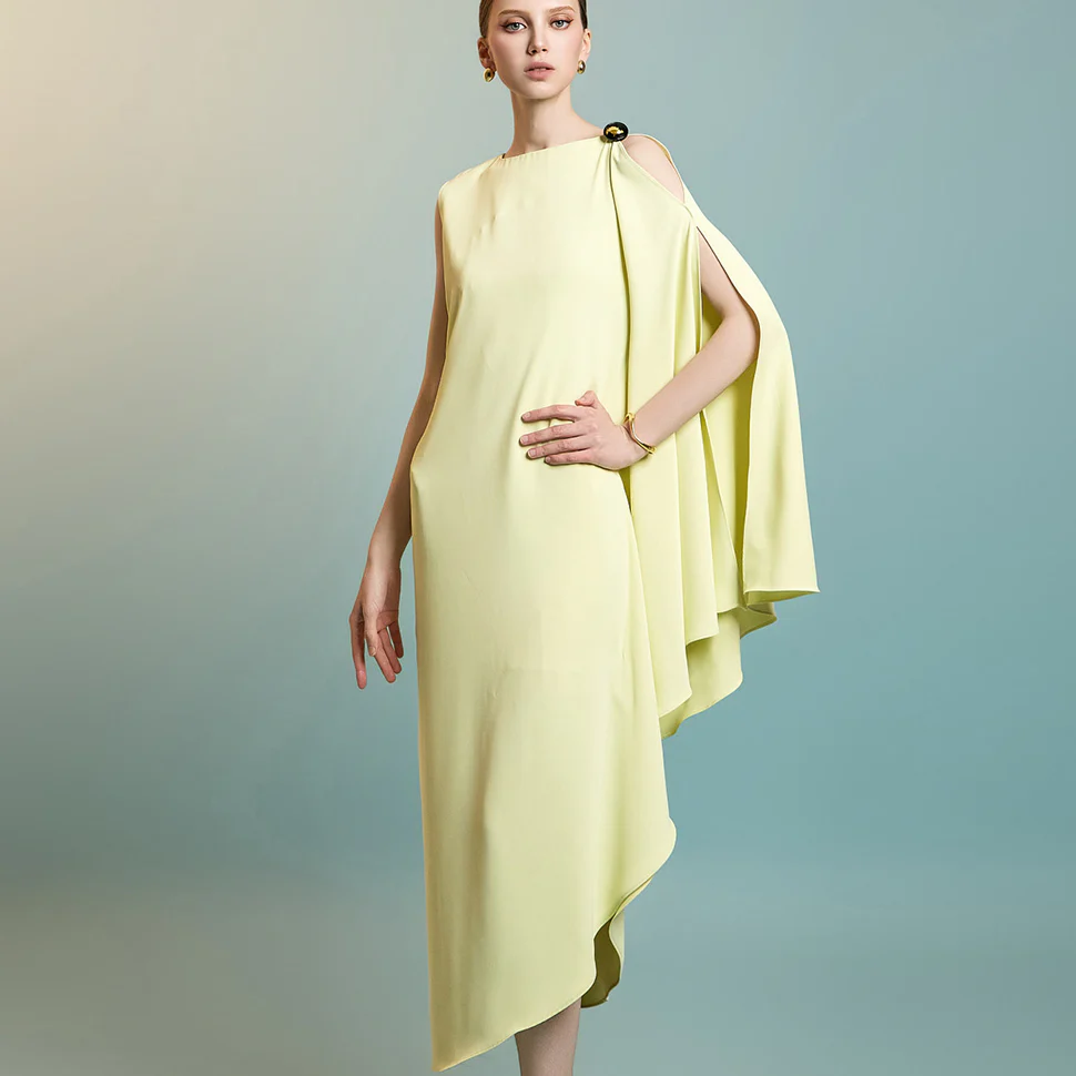 D9543 Asymmetric Sleeve Dress - Image 2