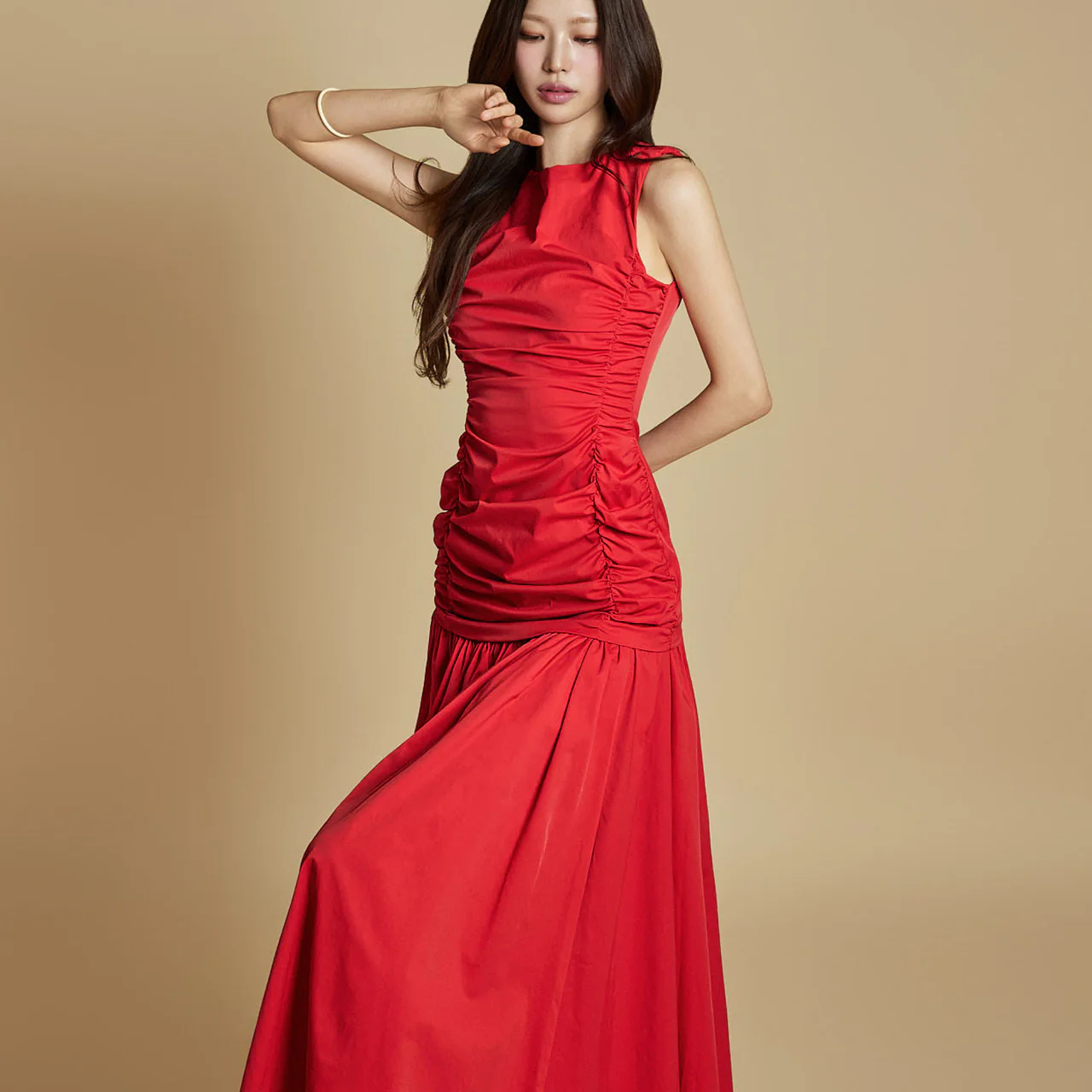D9548 Shirring Maxi Dress - Image 2