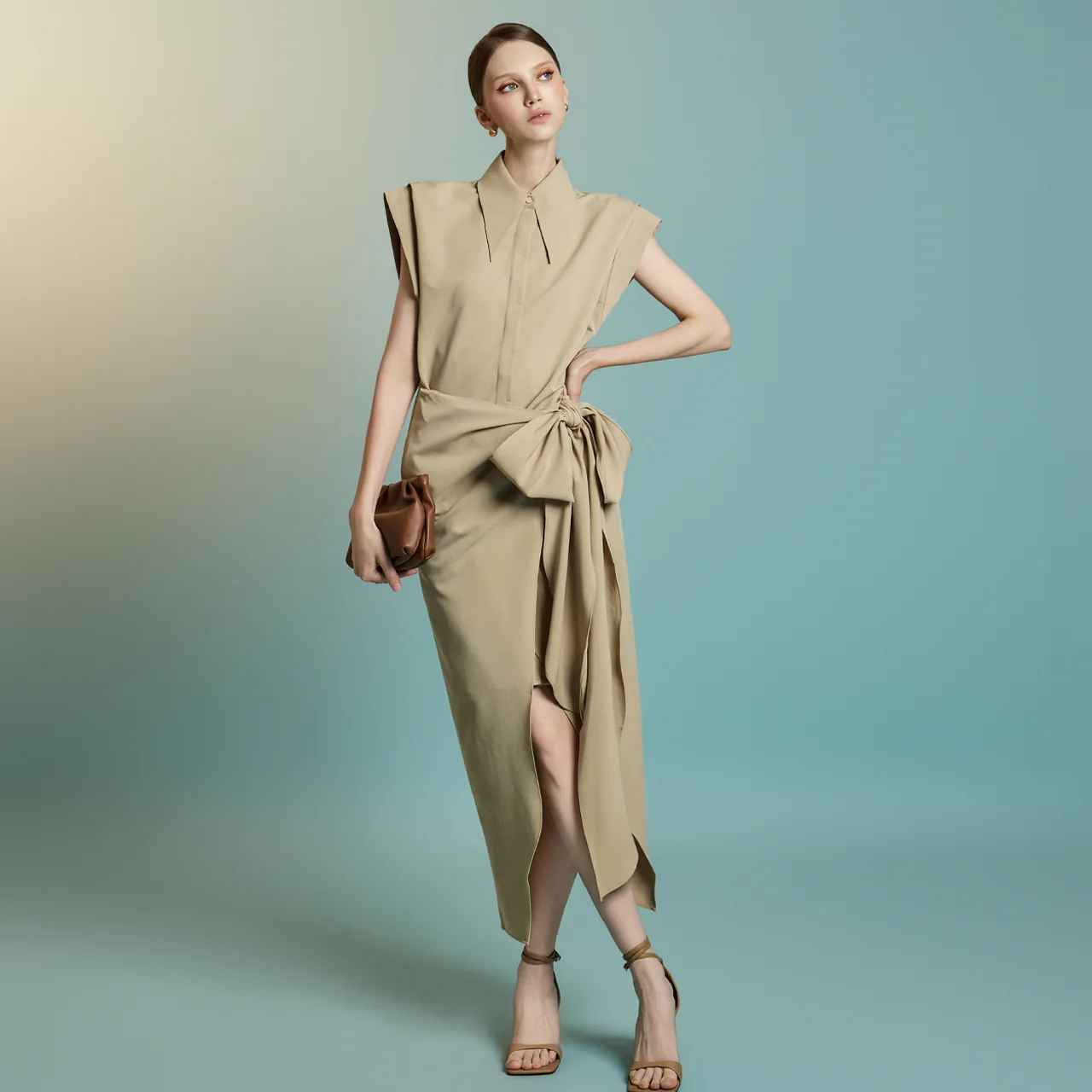 D9554 Tie-Strap Shirt Dress - Image 2