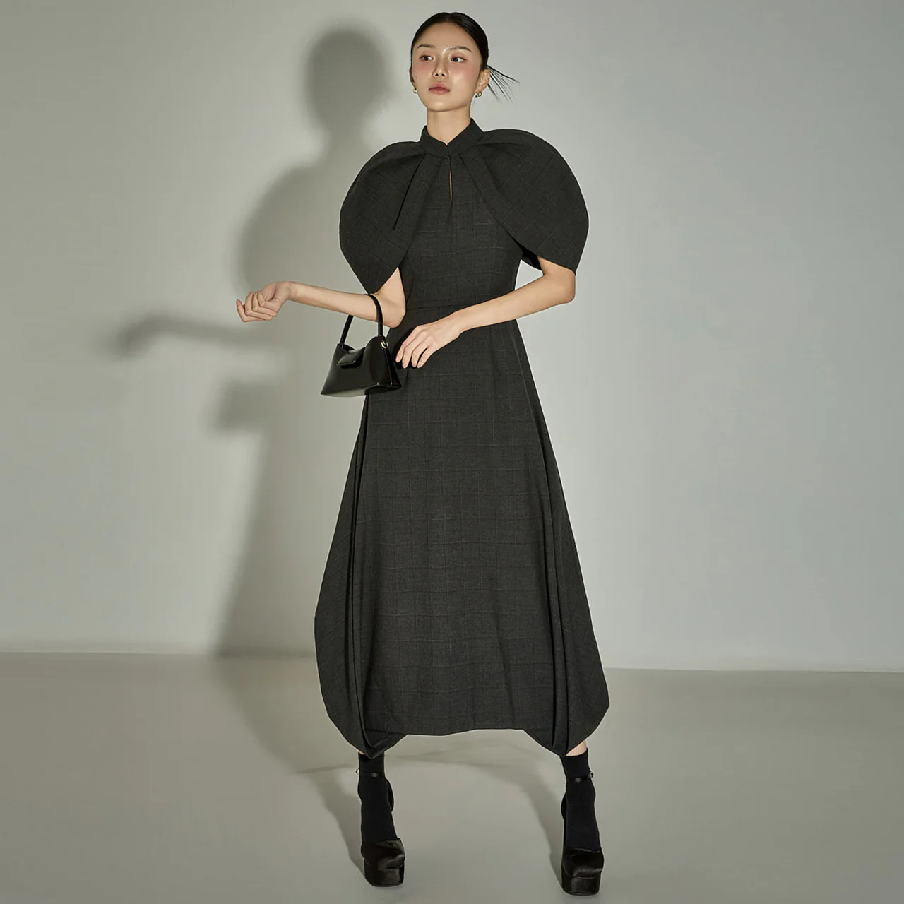 D9563 Shoulder Cape Dress - Image 2