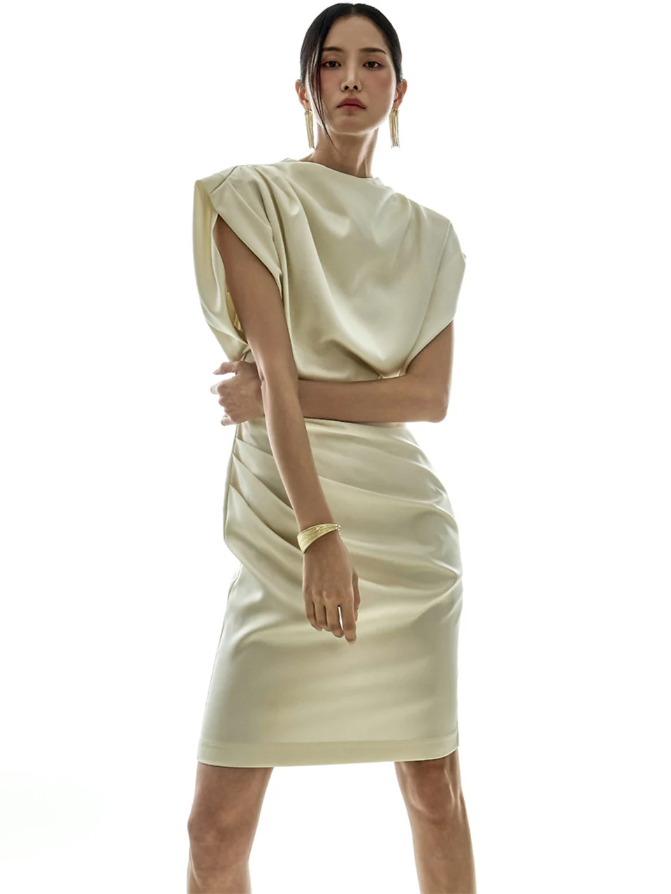 D9570 Drape Mini Dress