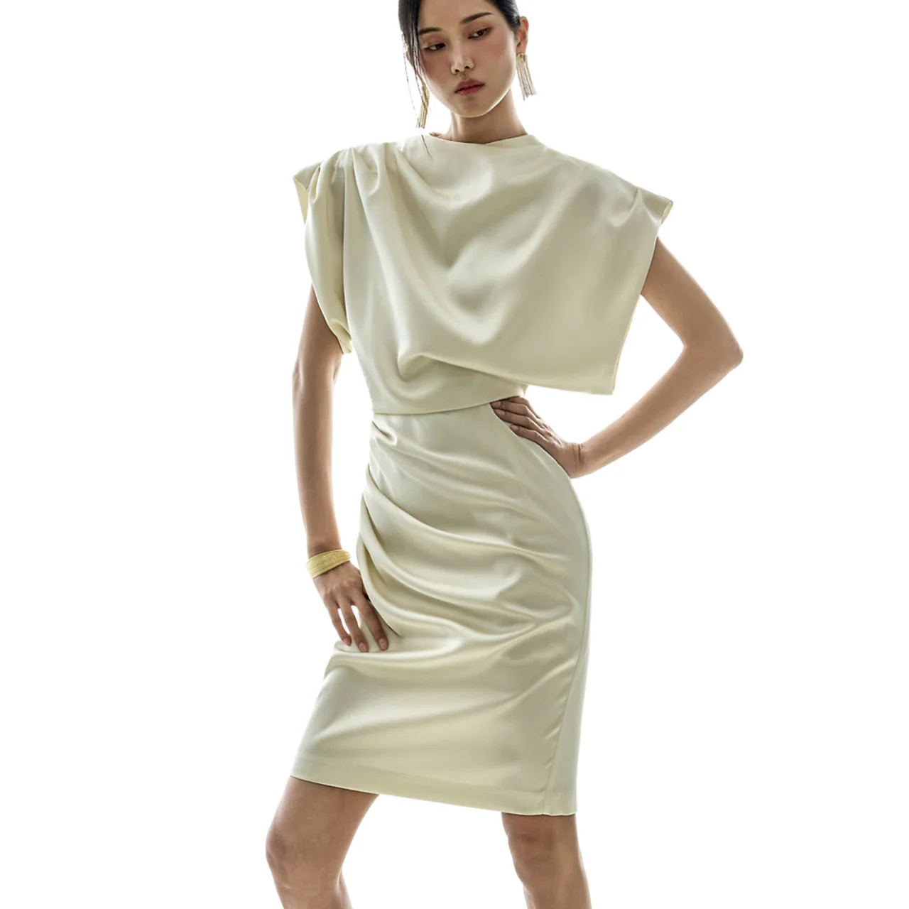 D9570 Drape Mini Dress - Image 2