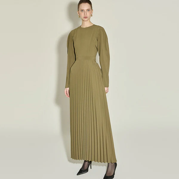 D9583 Pleated Puff Dress - Image 2