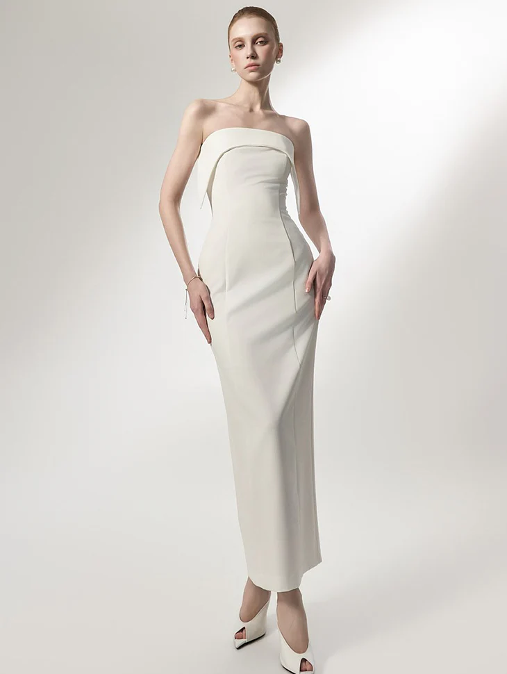 D9591 Off-Shoulder Slim Maxi Dress