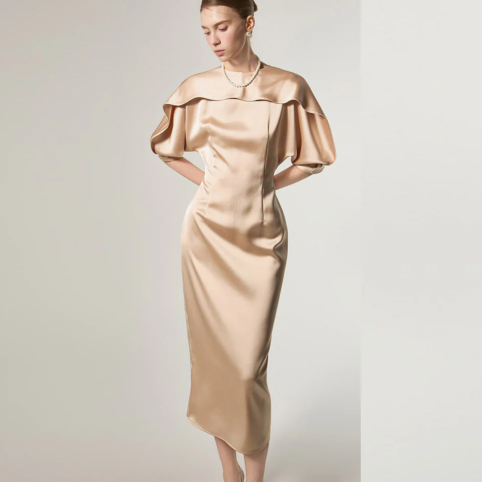 D9594 Cape Slim Dress - Image 2
