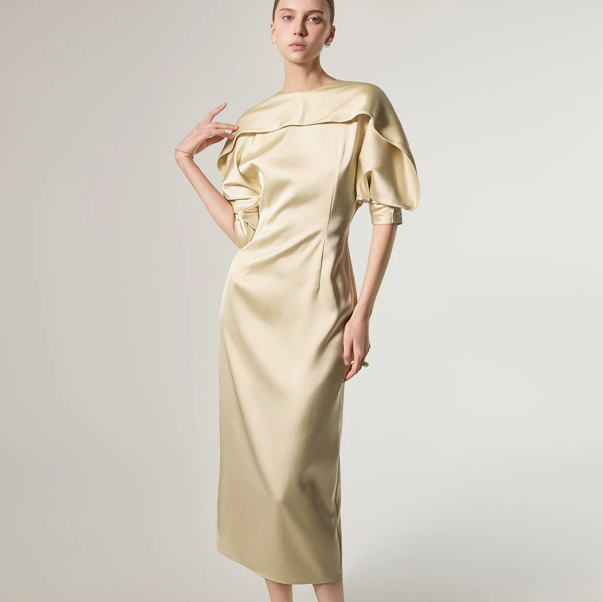 D9594 Cape Slim Dress - Image 2