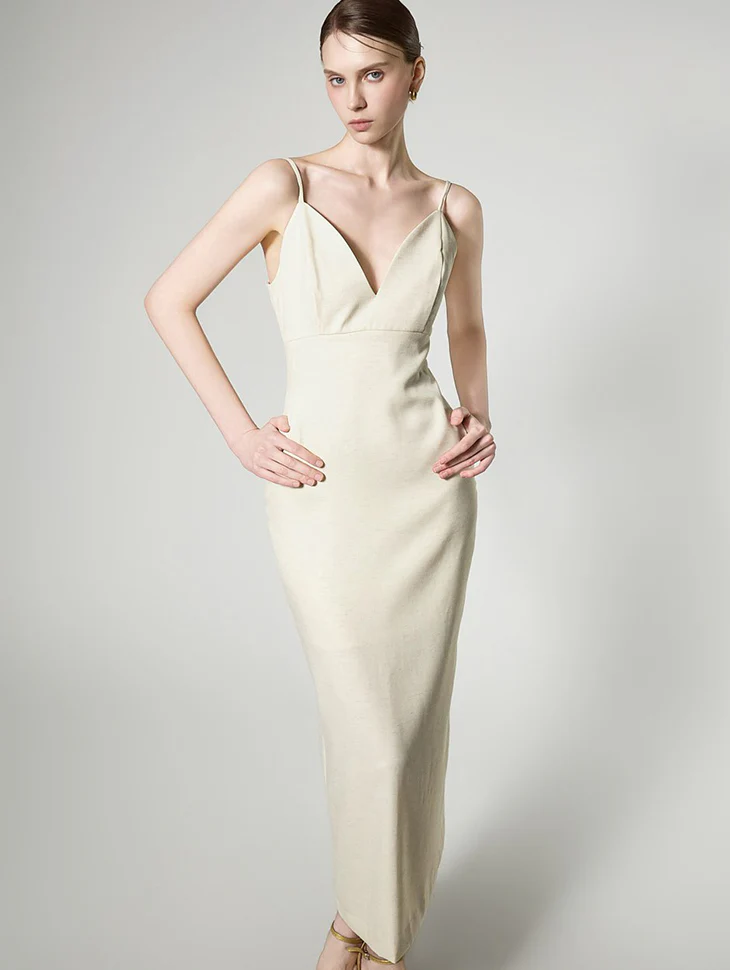D9607 V-neck Slip Dress