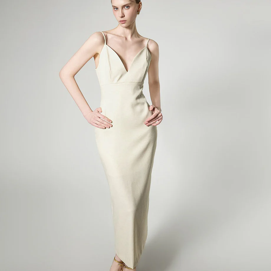 D9607 V-neck Slip Dress - Image 2