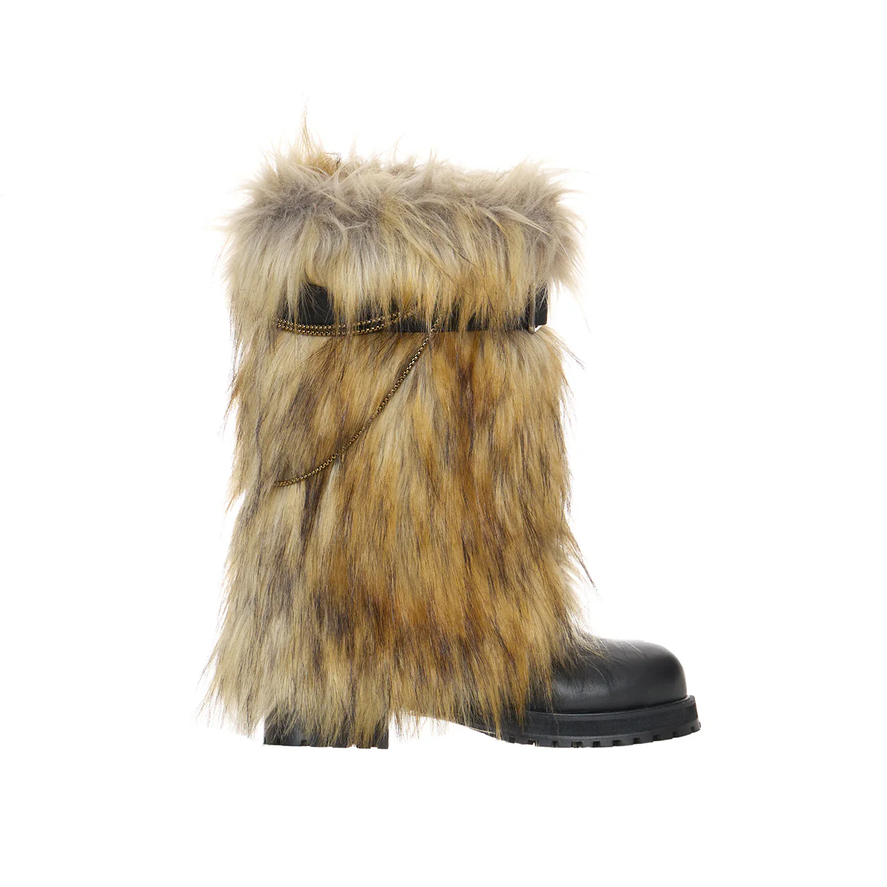 DTAR-017 Fur Chain Middle Boots - Image 2