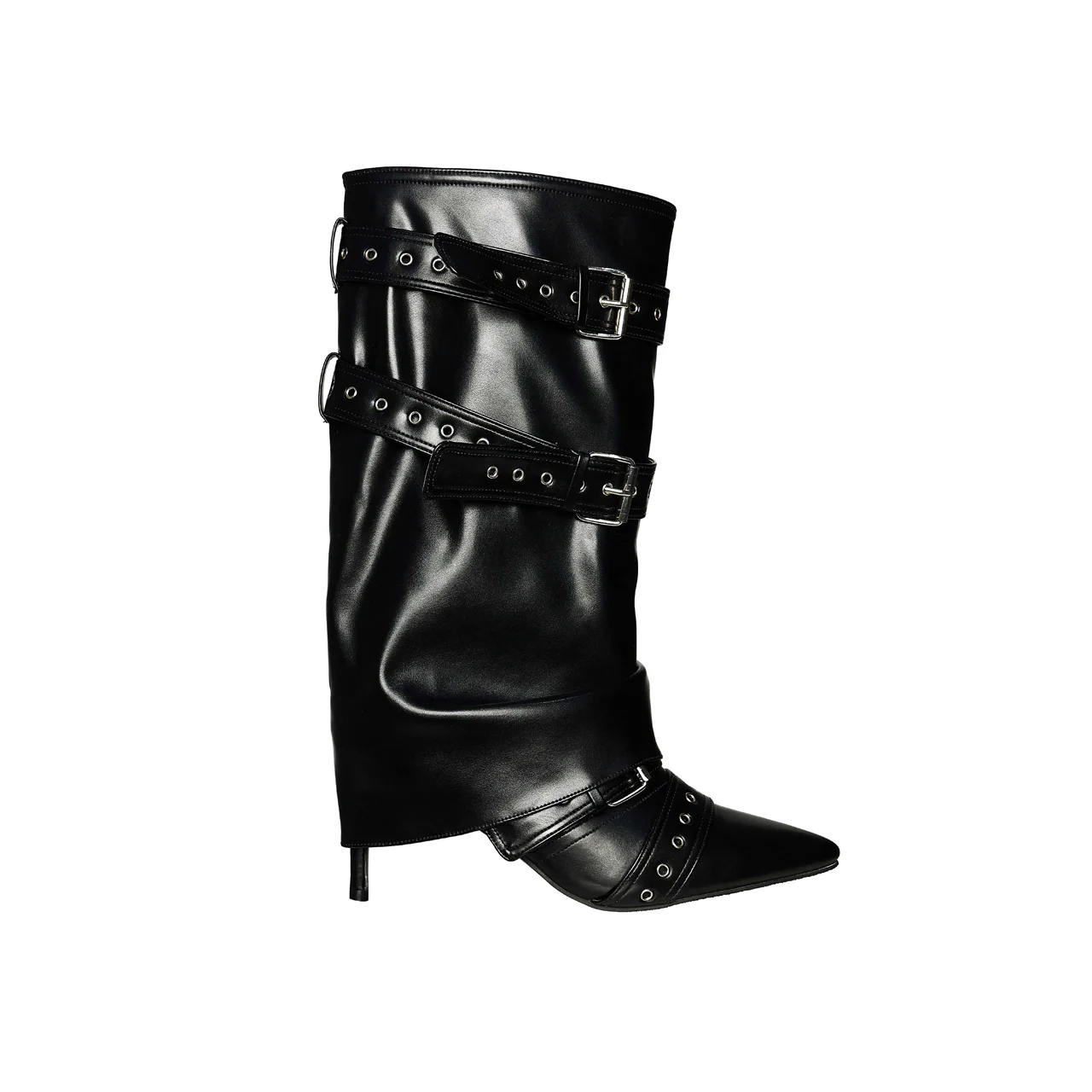 DTAR-030 Strap Belt Slouch Boots - Image 2