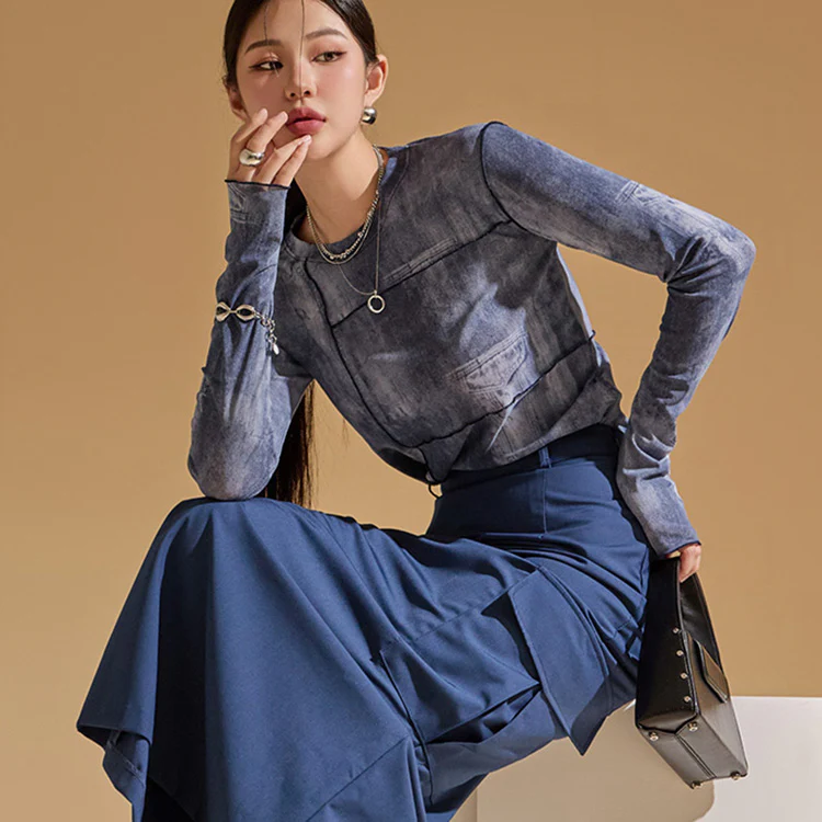 E3103 Printing Sheer Top - Image 2