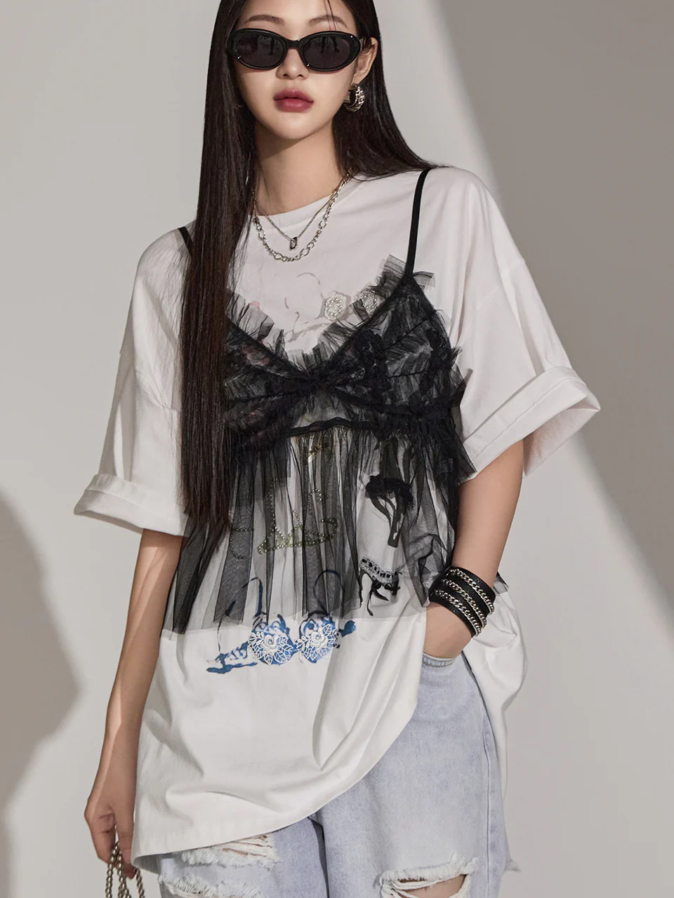 E3428 Frill Sleeveless Top