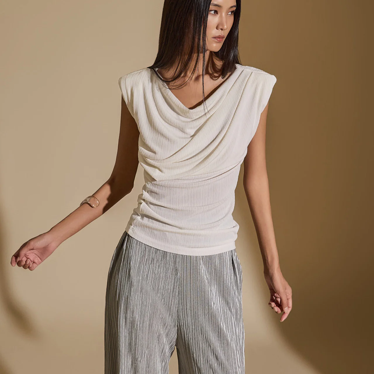 E3479 Cowl-Neck Top - Image 2
