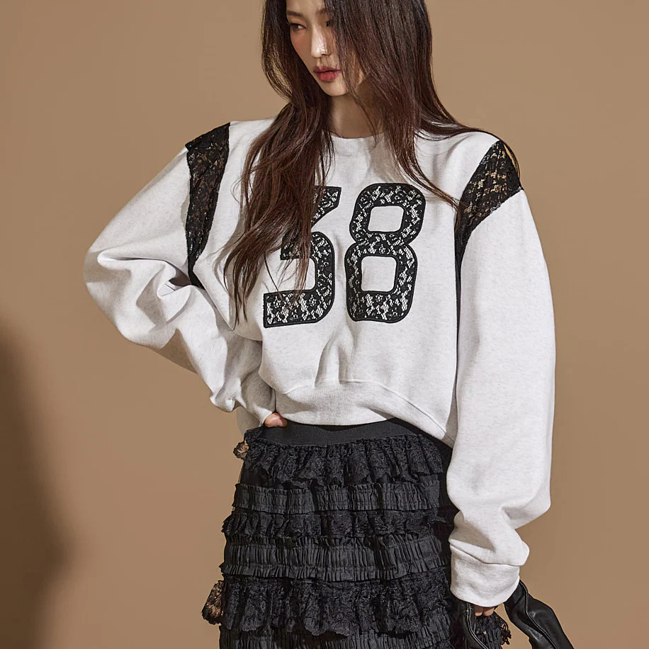 E3524 Lace Sweatshirt - Image 2