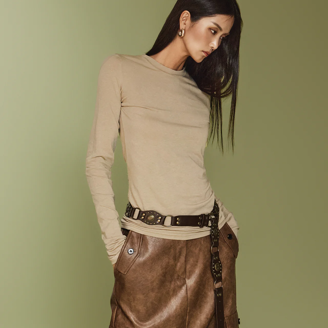 E3537 Slim Long Top - Image 2