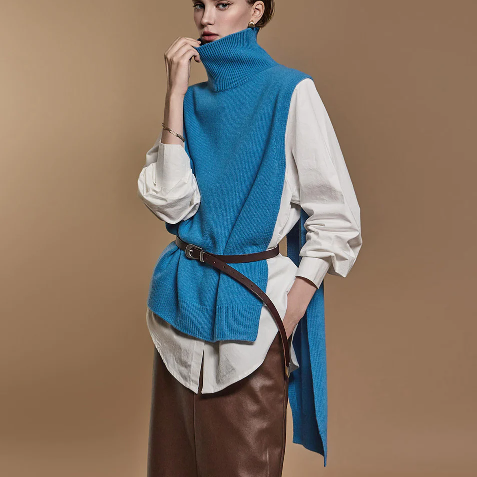 E3570 Turtleneck wool Knit Vest - Image 2