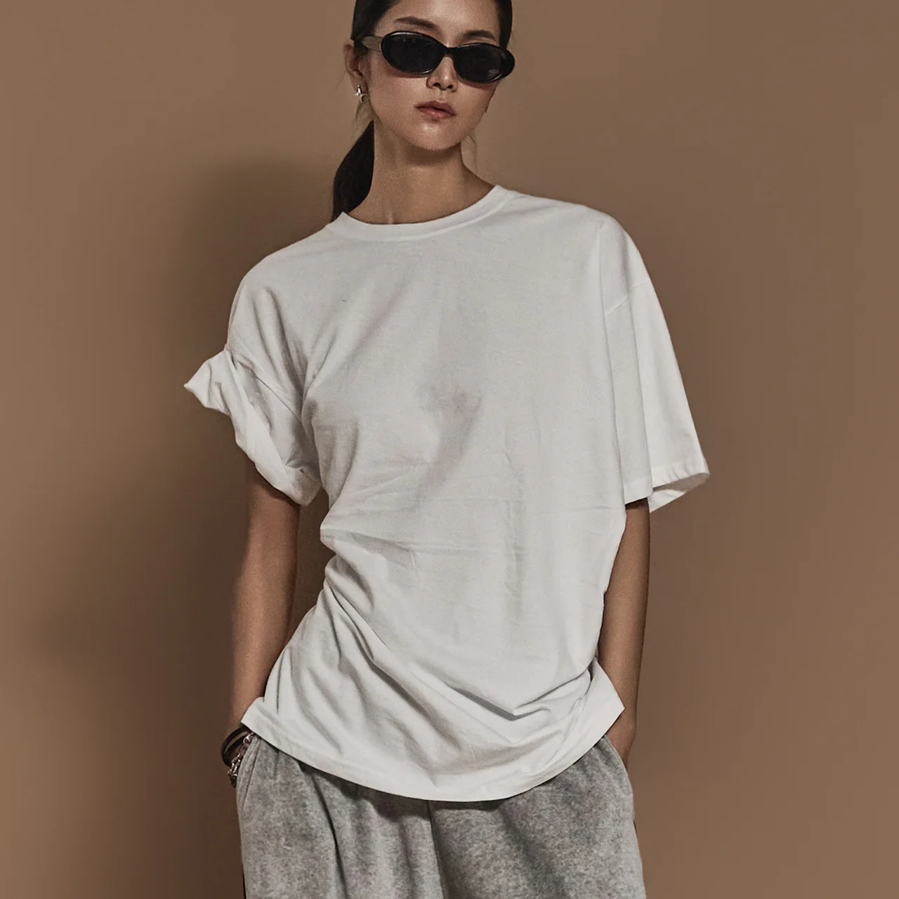 E3604 Asymmetrical Roll-up Top - Image 2