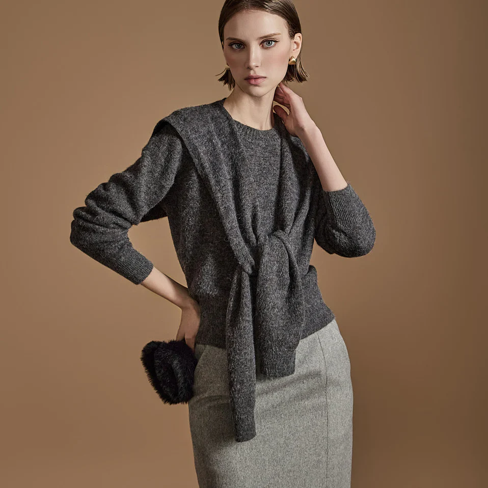 E3643 Knit With shawl - Image 2