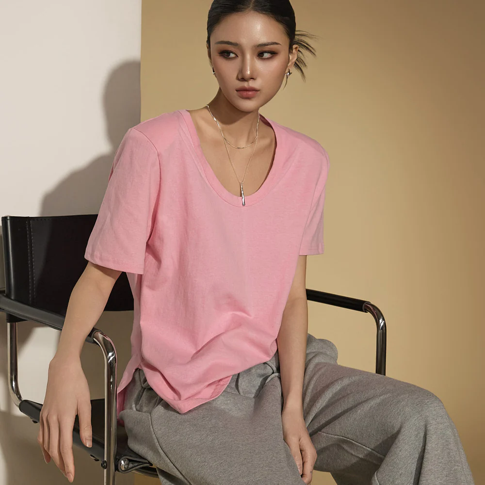 E3691 U-Neck Shoulder Pad Top - Image 2