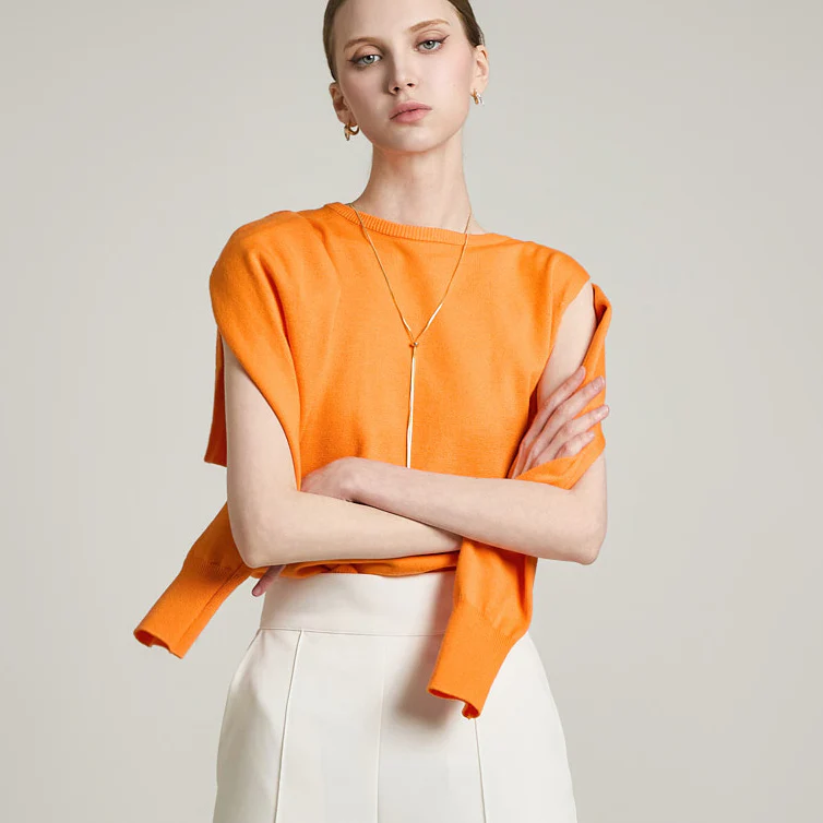 E3694 Sleeveless Knit with Shawl - Image 2