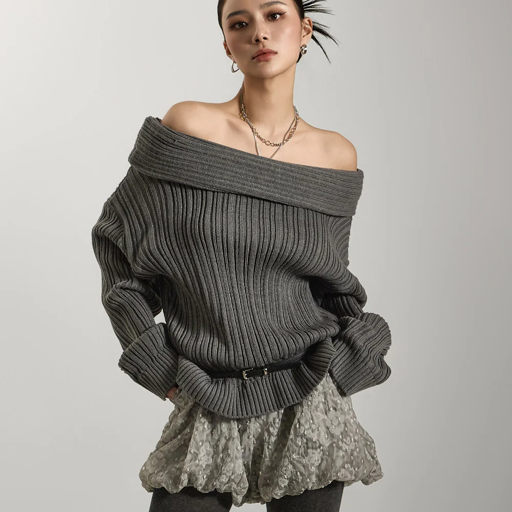 E3696 Off-shoulder knit - Image 2