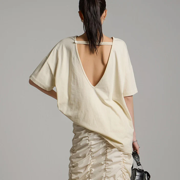 E3732 Back Slit T-shirt - Image 2