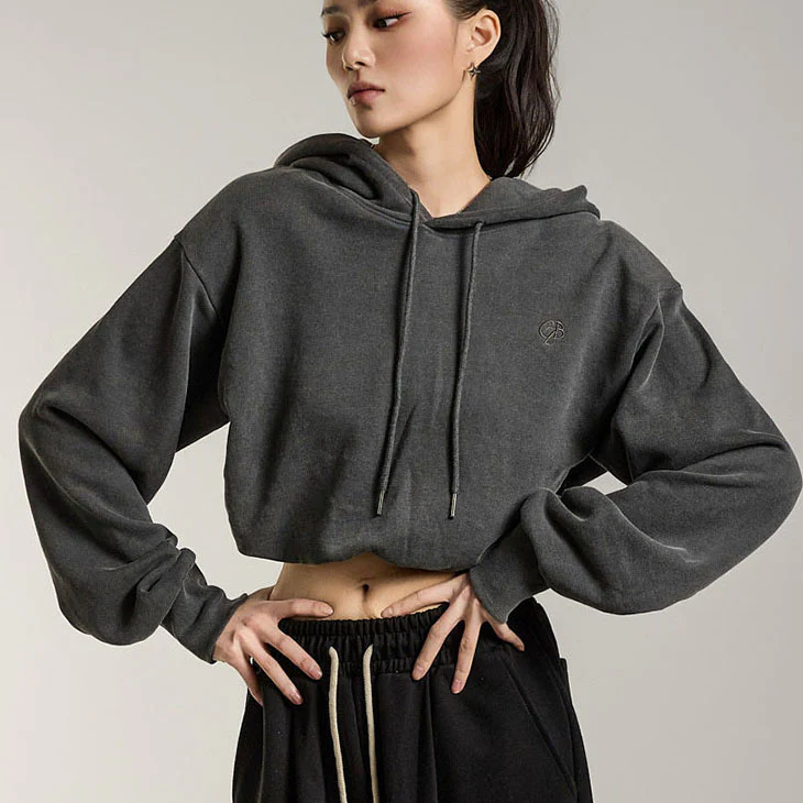 E3734 Cropped Hooded T-Shirt - Image 2