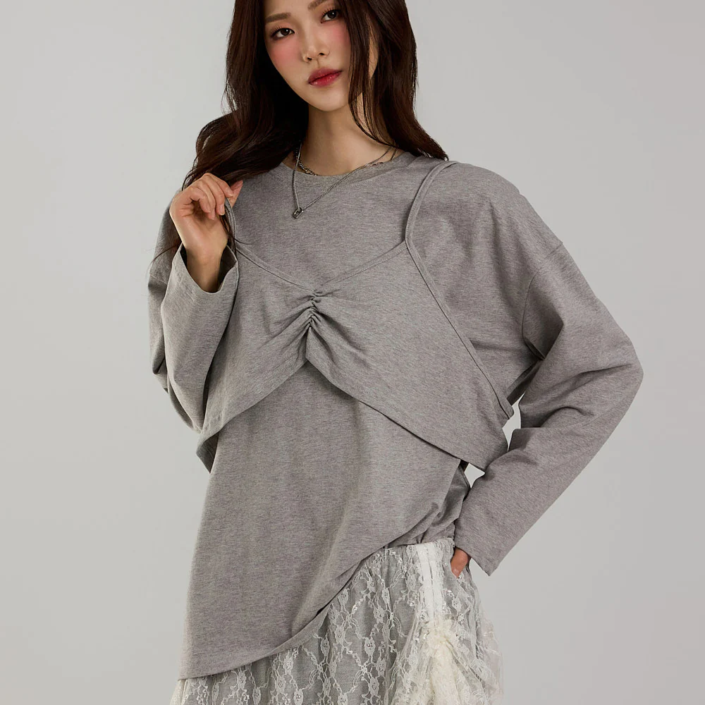 E3738 Bustier Layered T-Shirt - Image 2