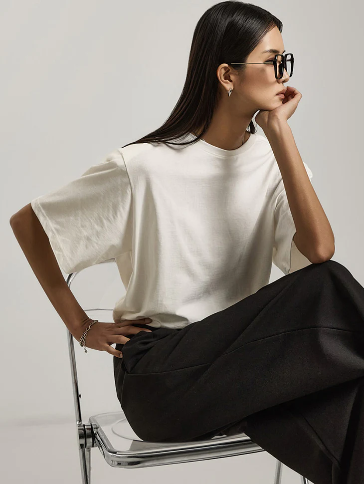E3755 Shoulder Pad Short-Sleeved T-Shirt