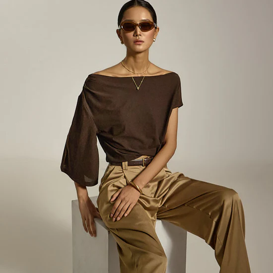 E3819 Asymmetric Off-Shoulder Top - Image 2