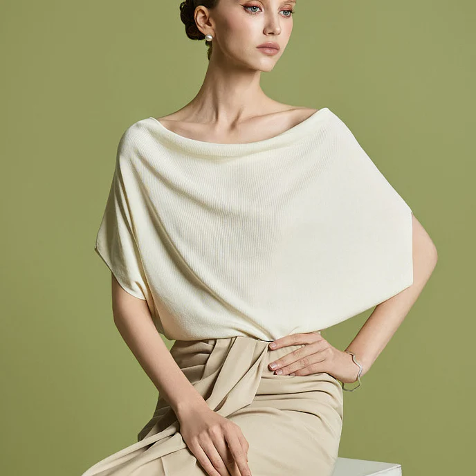 E3890 Cowl neck Knit Top - Image 2