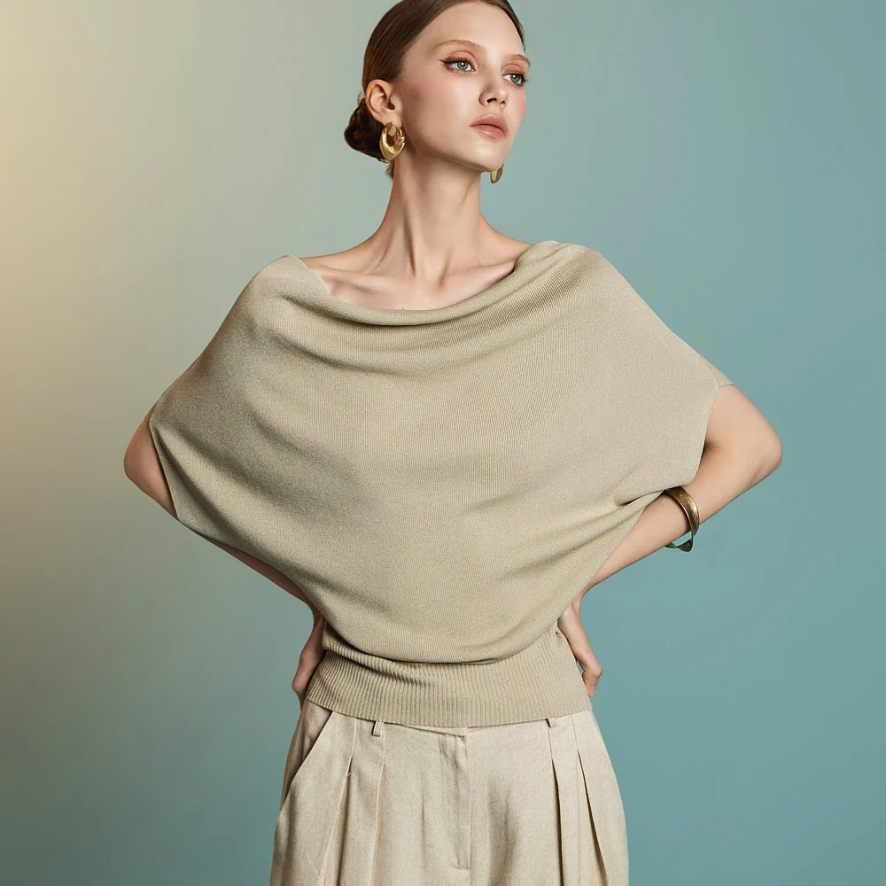 E3890 Cowl neck Knit Top - Image 2