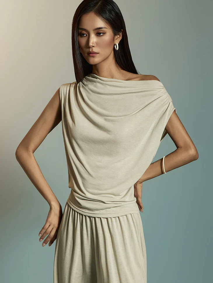 E3903 Cowl Neck Top