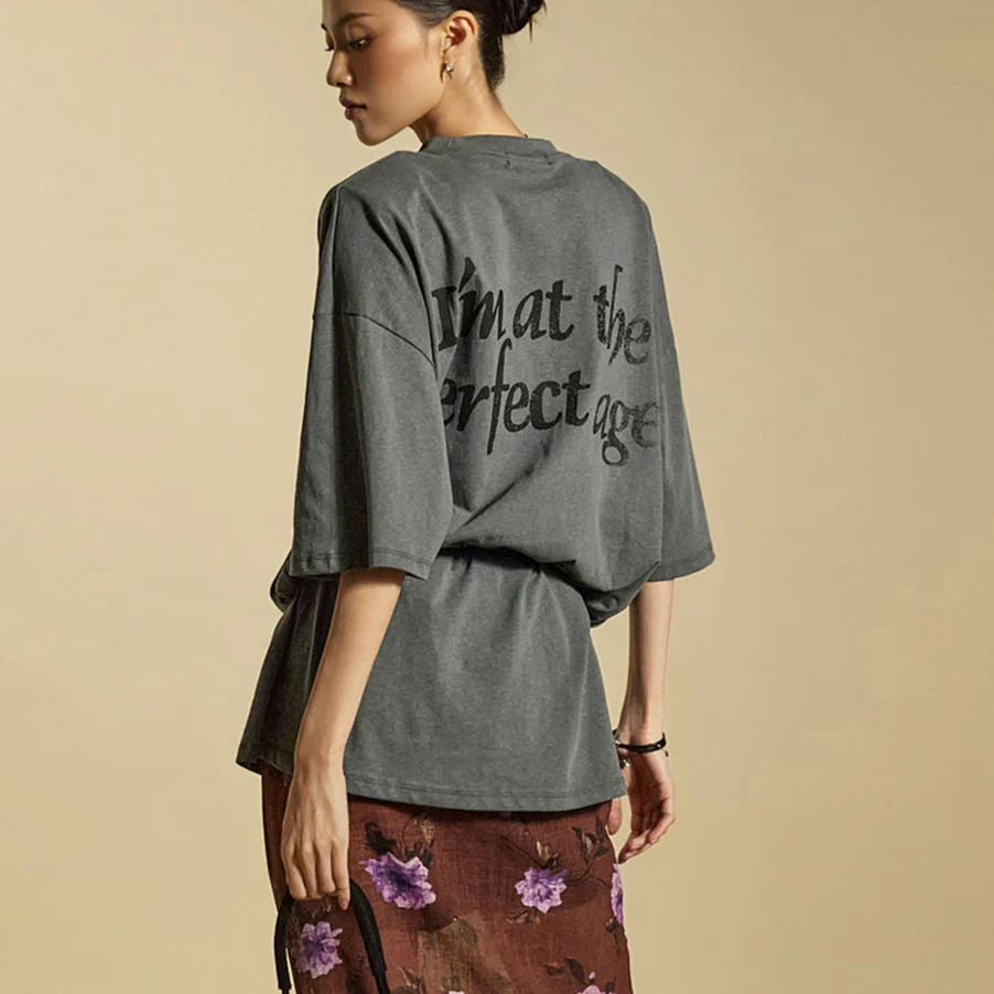 E3917 Printed Shoulder Pad T-Shirt - Image 2