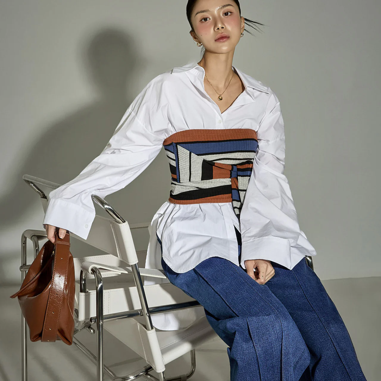 E3970 Color Block Knit Top - Image 2