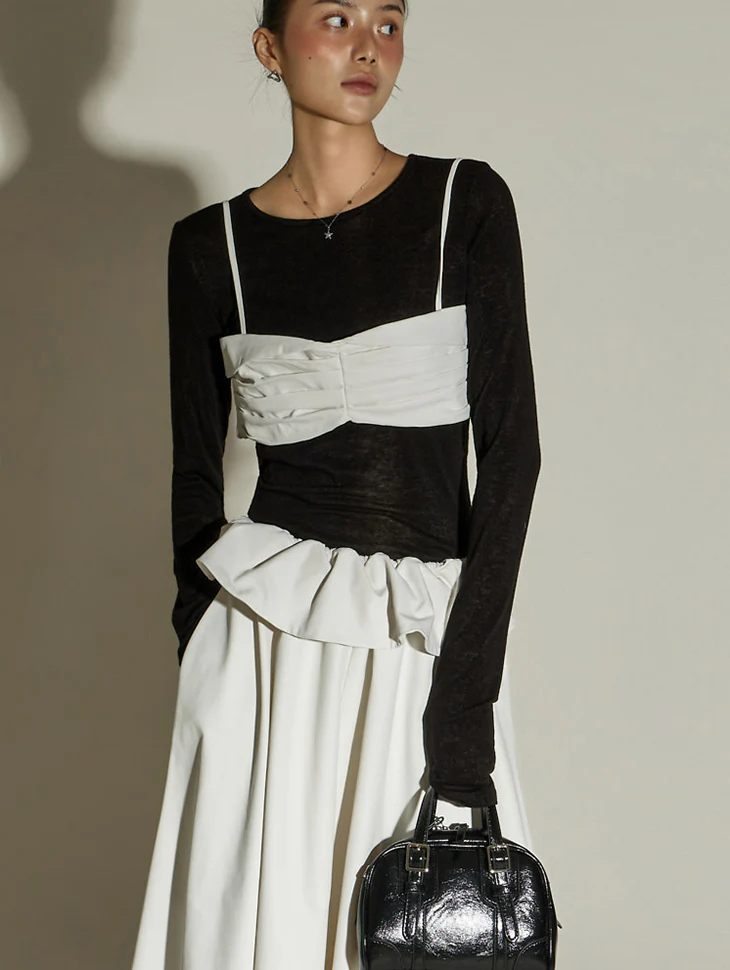 E3991 Shirring Strap Bustier