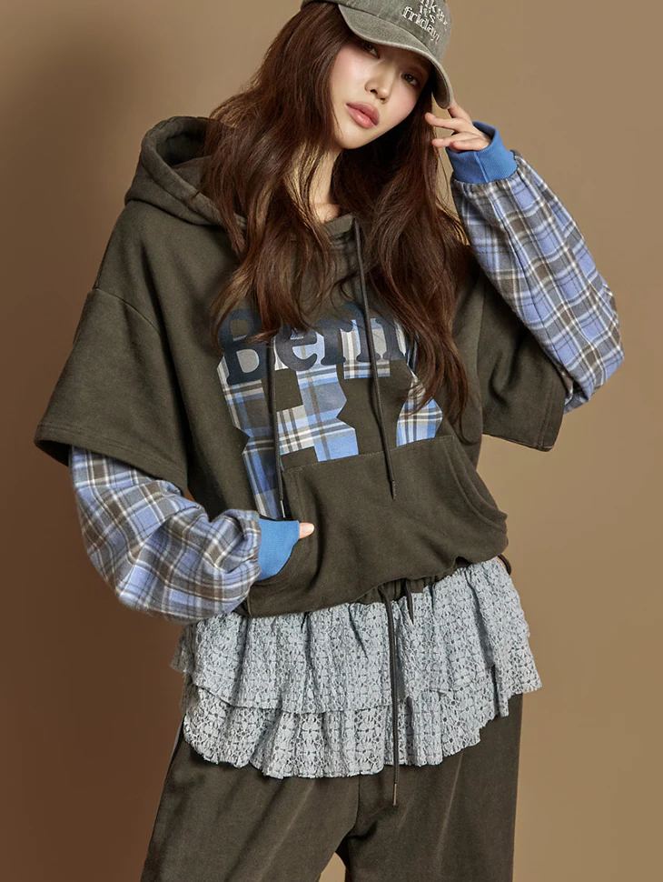E4026 Layered Hooded Sweatshirts