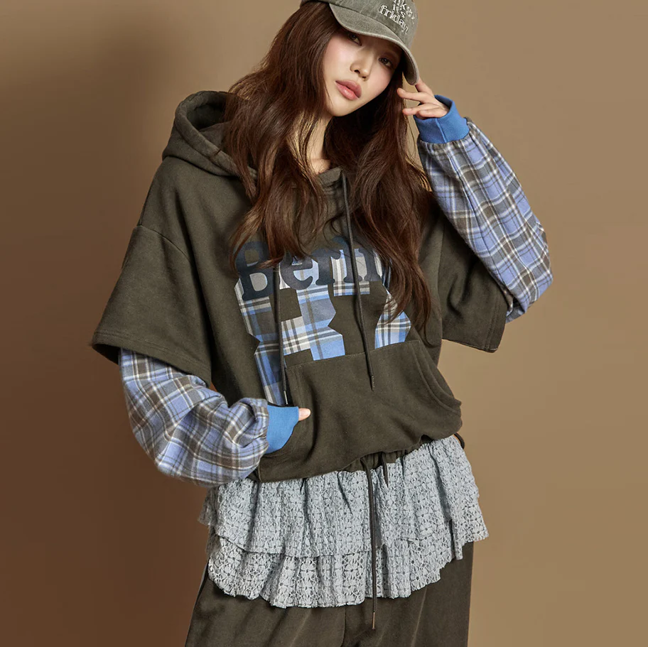 E4026 Layered Hooded Sweatshirts - Image 2