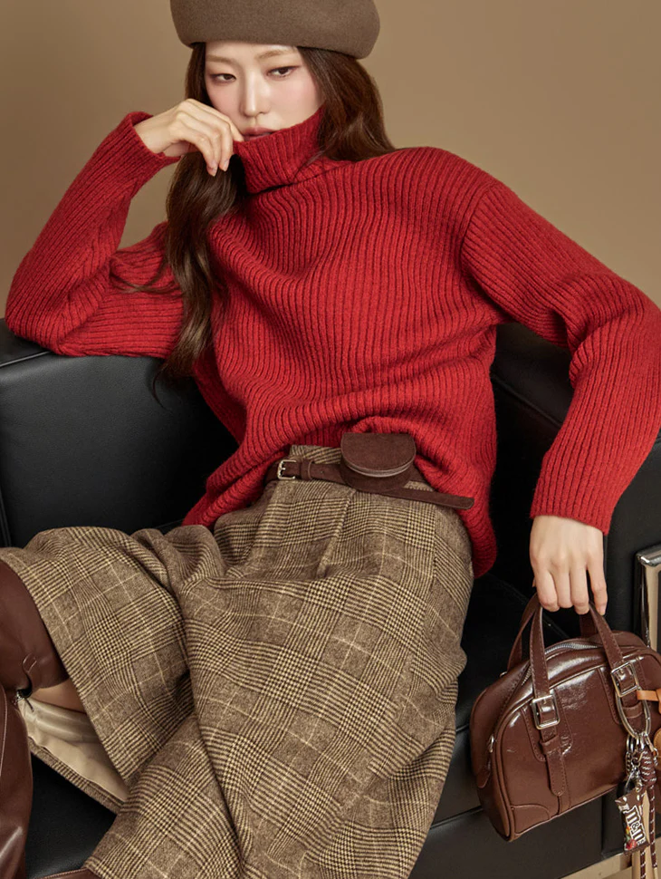 E4049 Turtle-Neck Knit