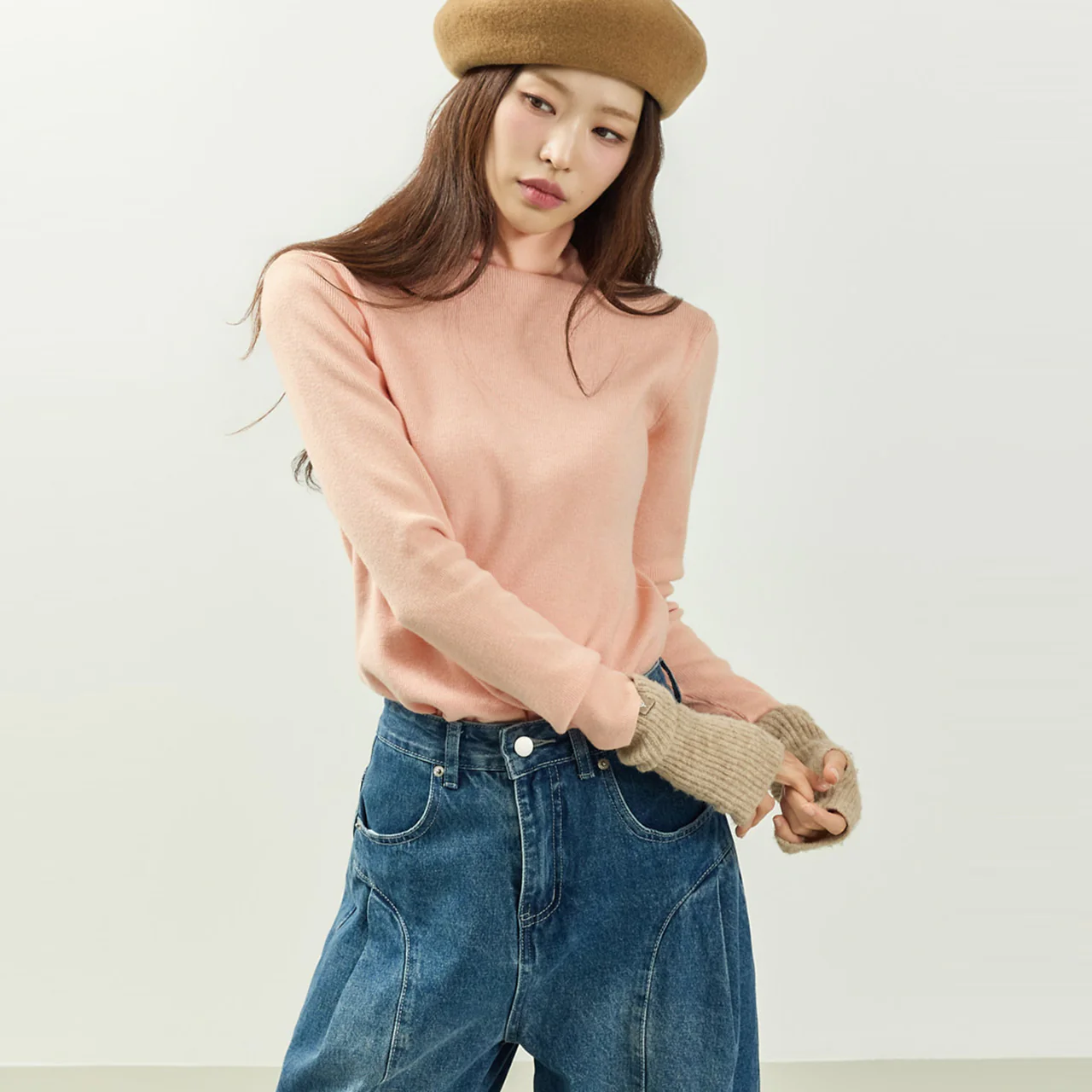 E4054 Ribbed Turtle-Neck Top - Image 2