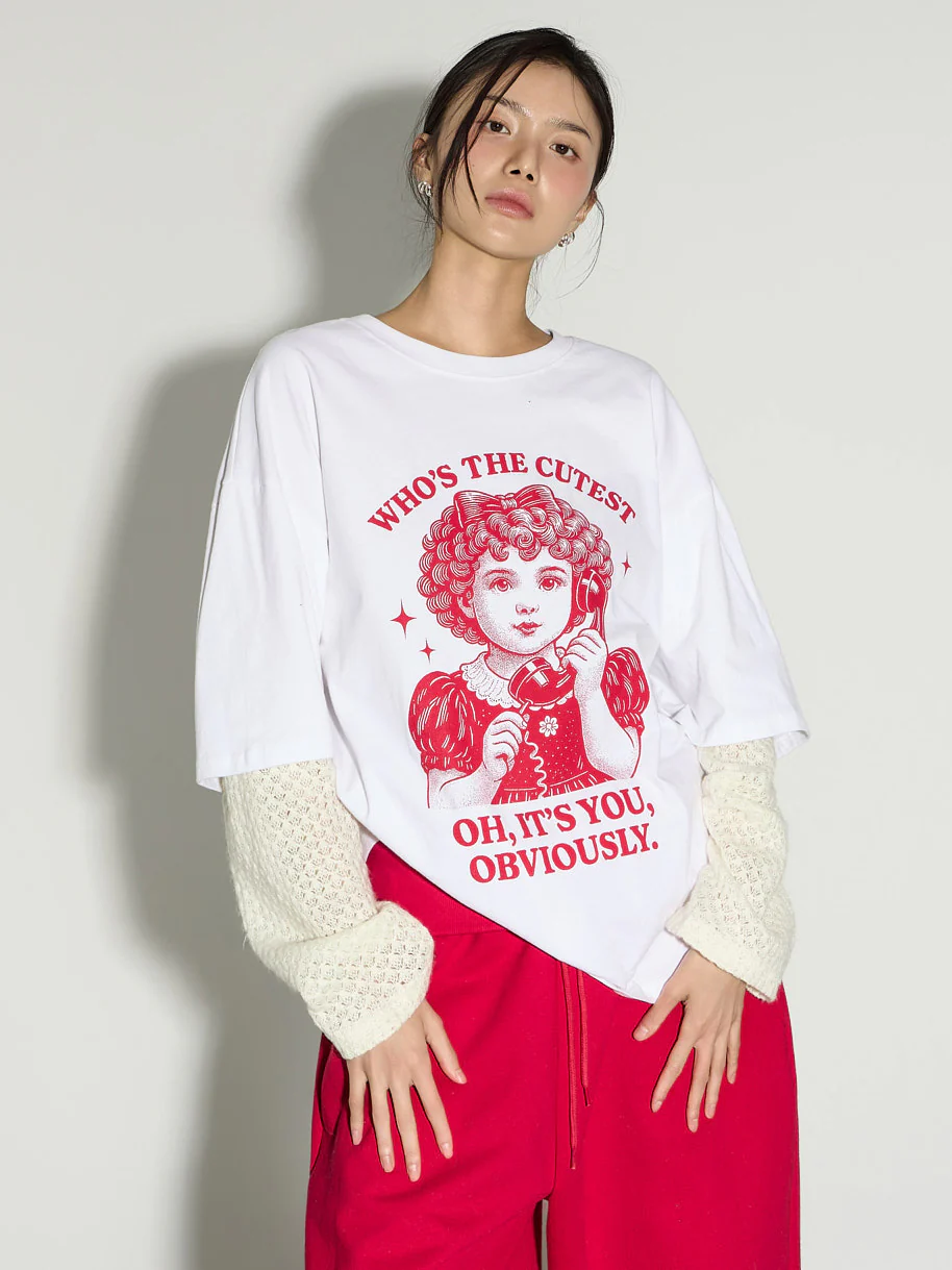 E4067 Layered Printed T-Shirt