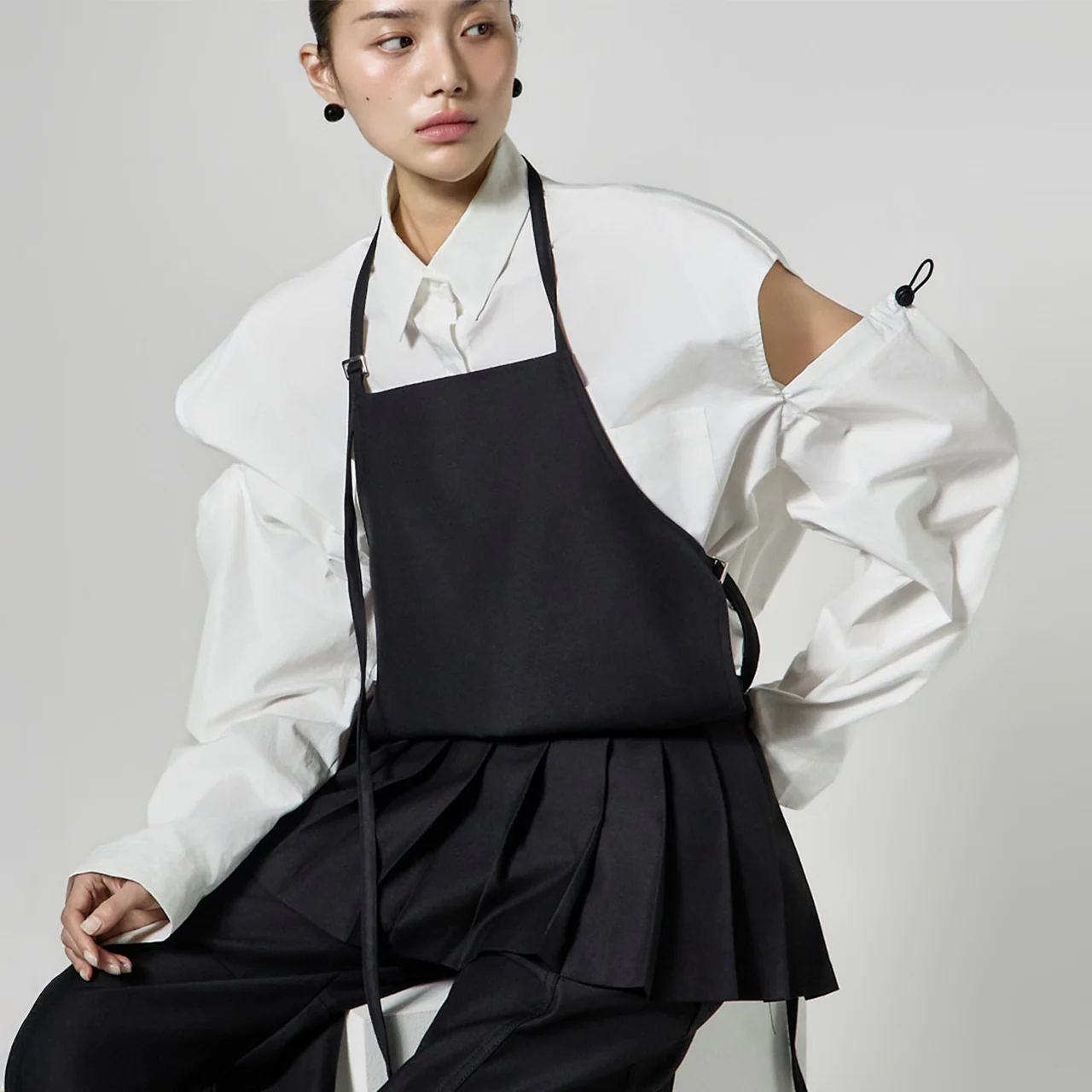 E4119 Pleated Apron Top - Image 2