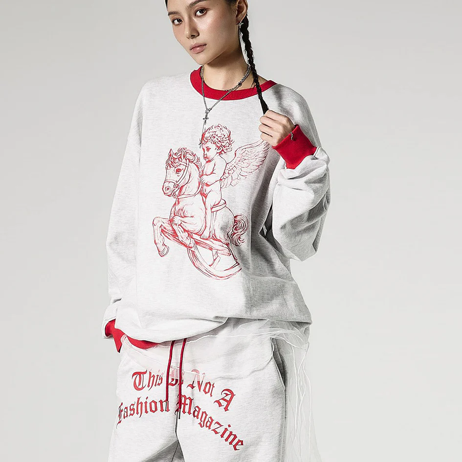 E4143 Contrast Print Sweatshirts - Image 2
