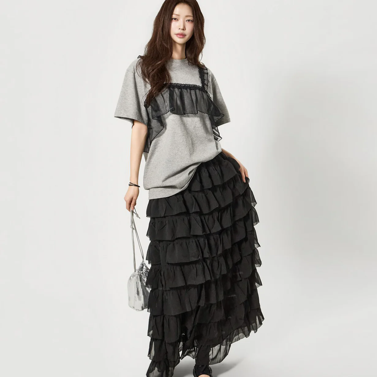 E4168 Layered Tulle Frill Top - Image 2