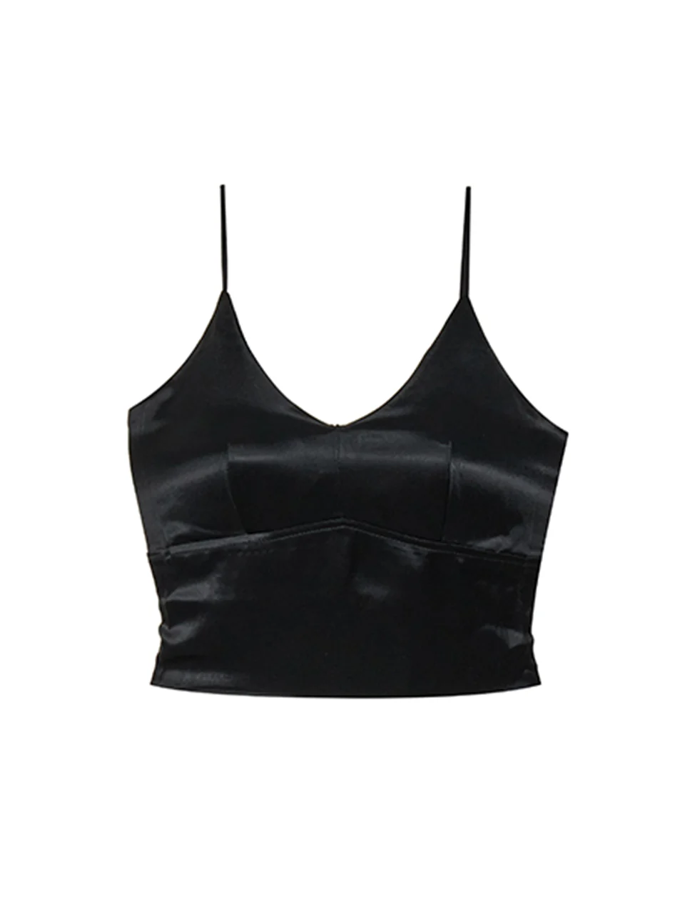E4191 Molded Cup Satin Sleeveless Top