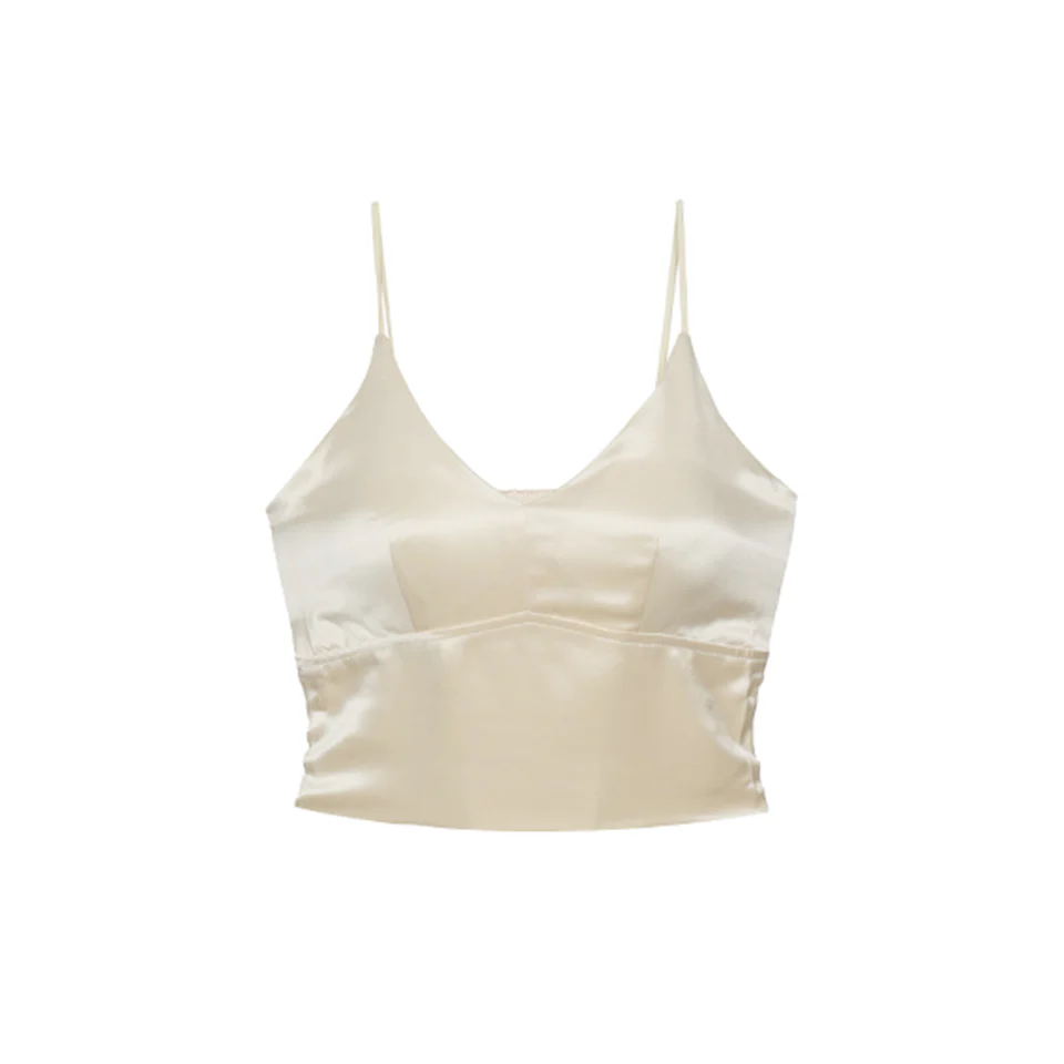 E4191 Molded Cup Satin Sleeveless Top - Image 2