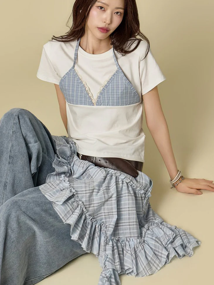 E4214 Bustier Layered Top